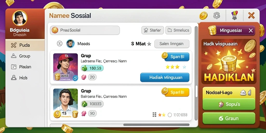 Screenshot aplikasi menunjukkan tampilan menarik dari permainan slot.