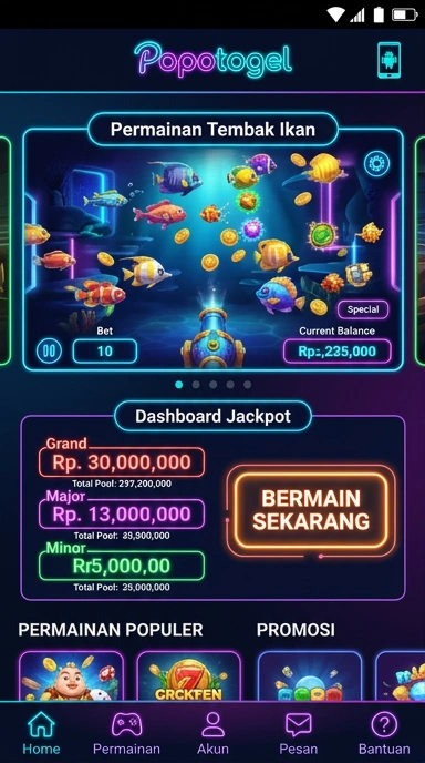Cuplikan layar menu unduhan popotogel untuk perangkat Android